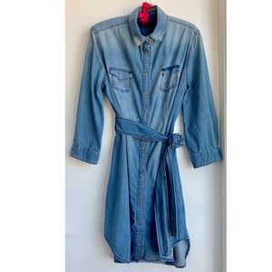 7 for All Mankind belted denim shirt dress